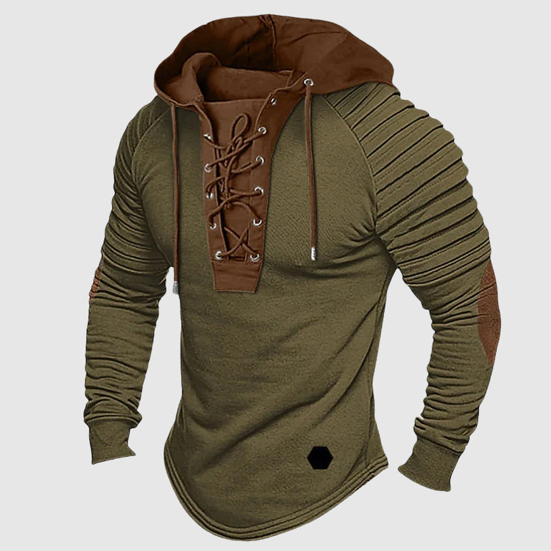 Fitted Hoodie Sweater | Lace Up Front Detail Sweater