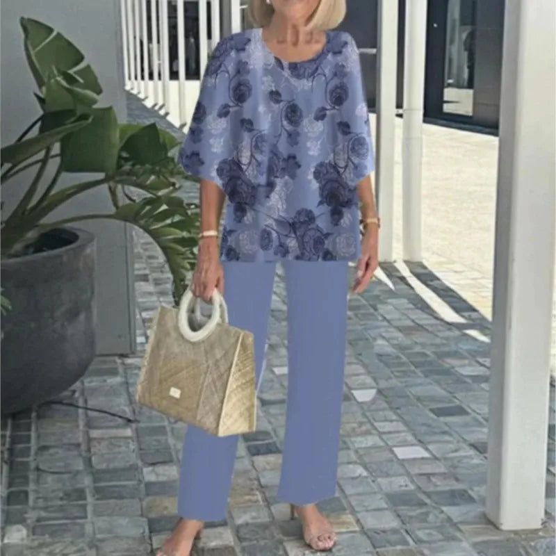 Comfortable 2-Piece Outfit Set - Lightweight Pants Tops