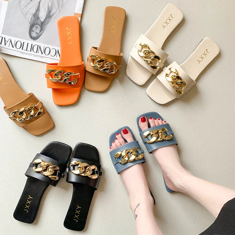 Metal Link Ballet Flats