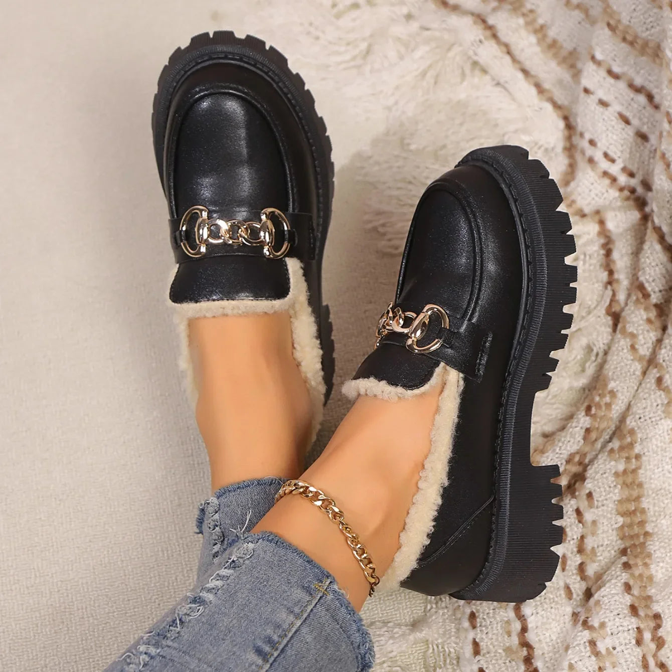 Fuzzy Inside Comfort Loafers