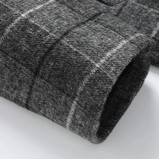 Warm Plaid Wool Winter Coat