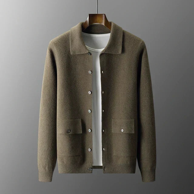 Men's Simple Crew Neck Cardigan - Nocini