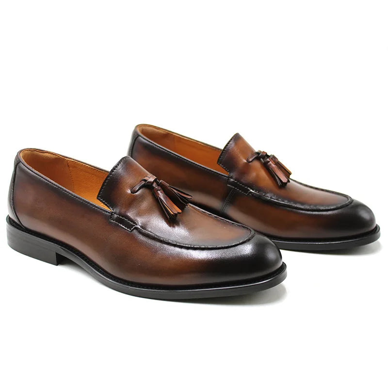 Classic Genuine Leather Slip On Shoes