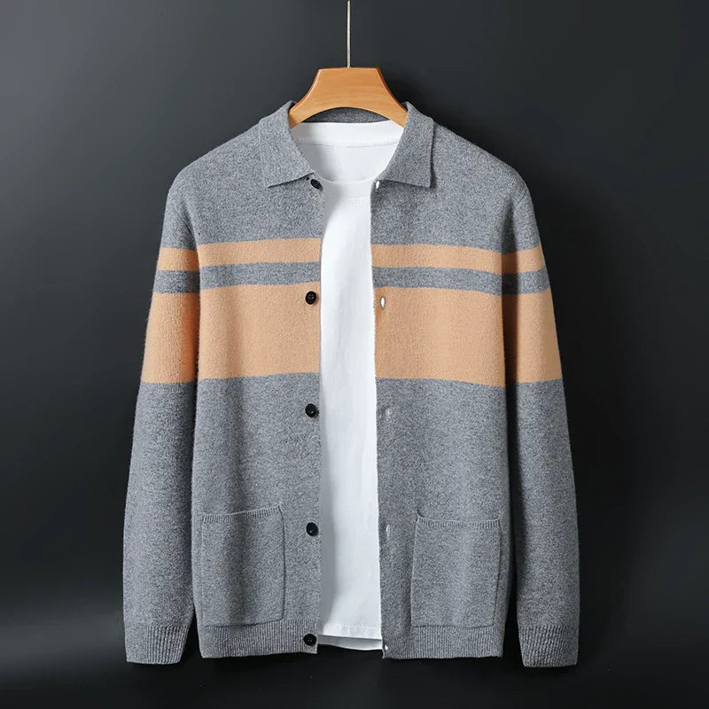 Casual Striped Open Front Cardigan