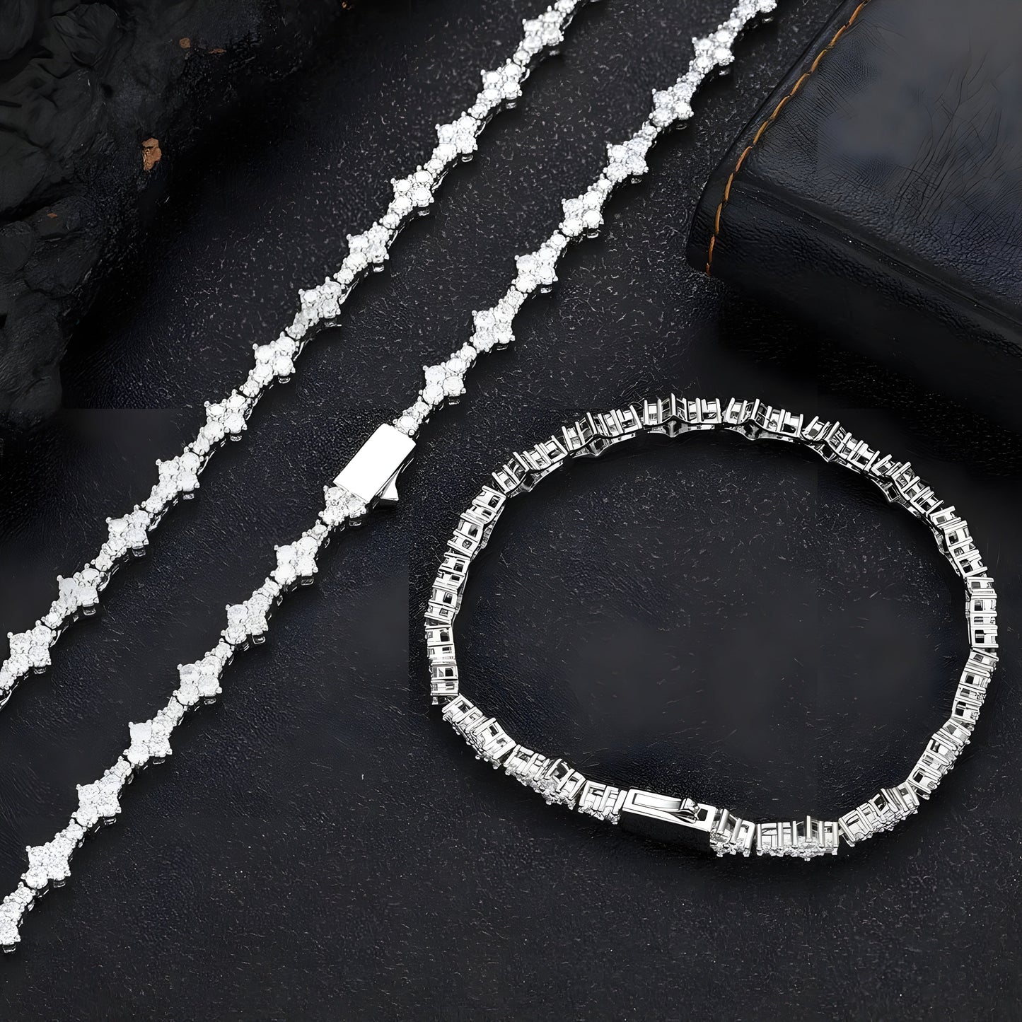 Sparkling Flower Charm Bracelet