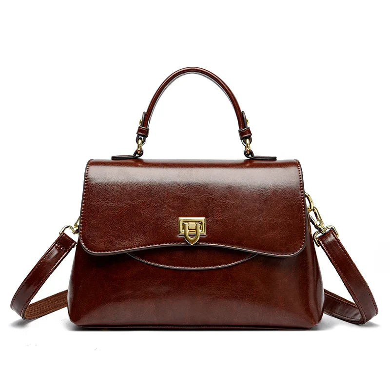 Classic Leather Top Handle Bag