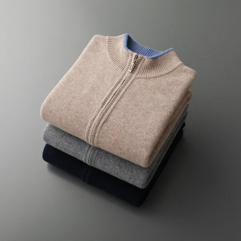 Warm Wool Crew Neck Jacket