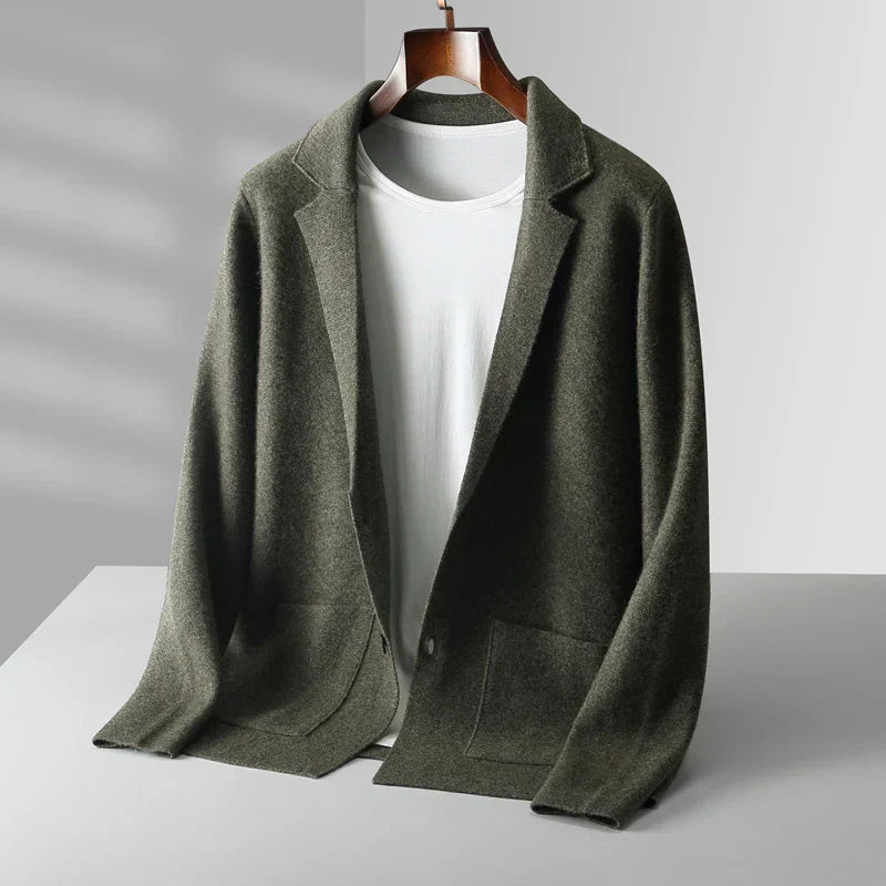 Men's Slim Fit Wool Cardigan Coat