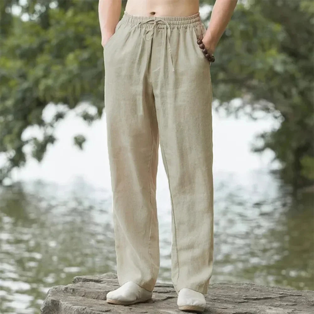 Comfortable Men's Lightweight Pants Elastic Waist