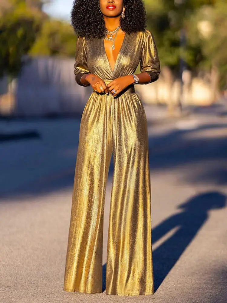Glamorous V-Neck Jumpsuit for Women