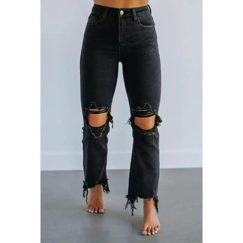 Trendy Distressed Slim Fit Jeans