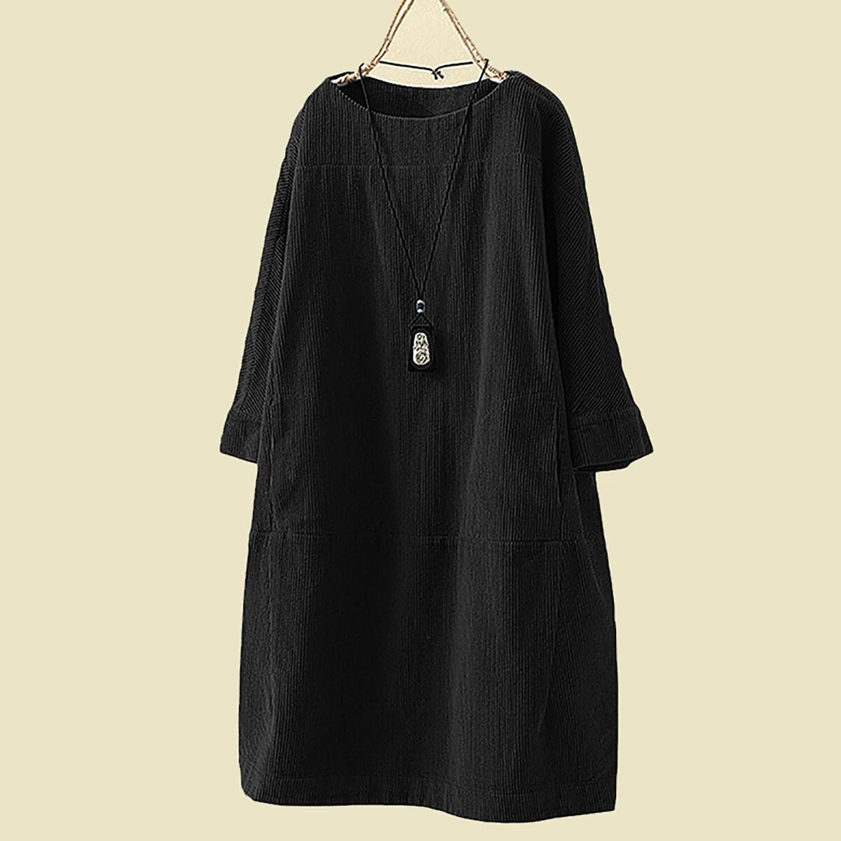 Comfy Corduroy Women's Long Sleeve Dress