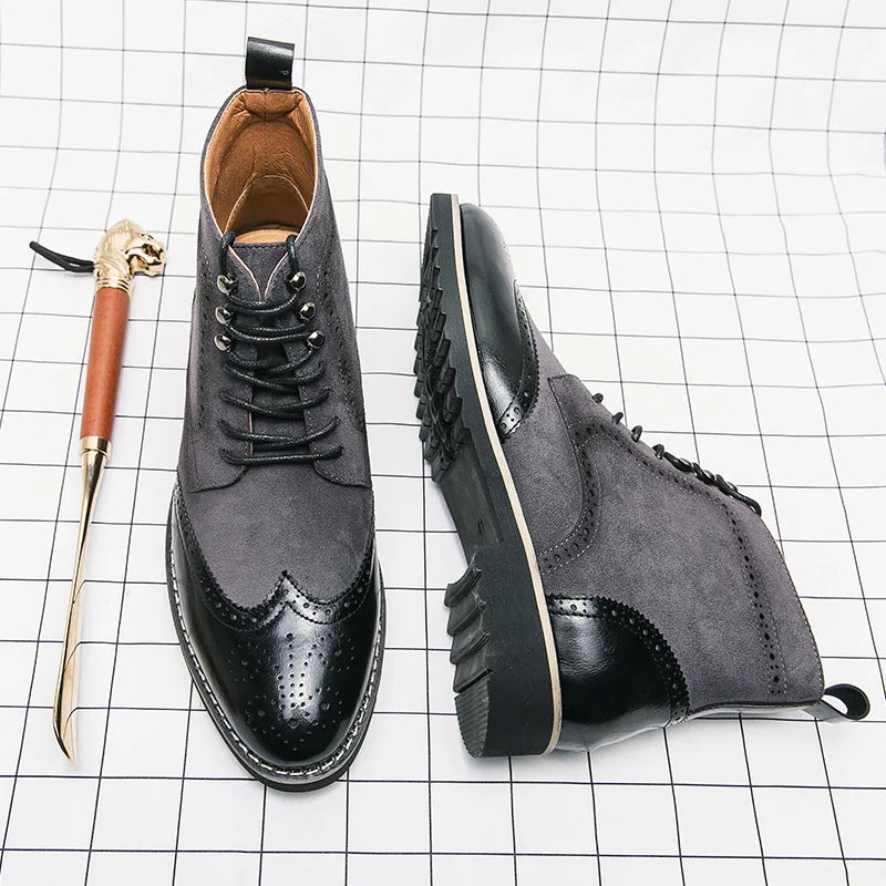 Premium Leather Lace Up Ankle Boots