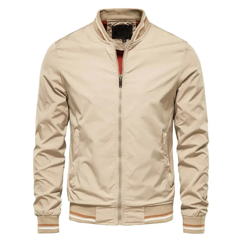 Classic Fit Striped Bomber Jacket