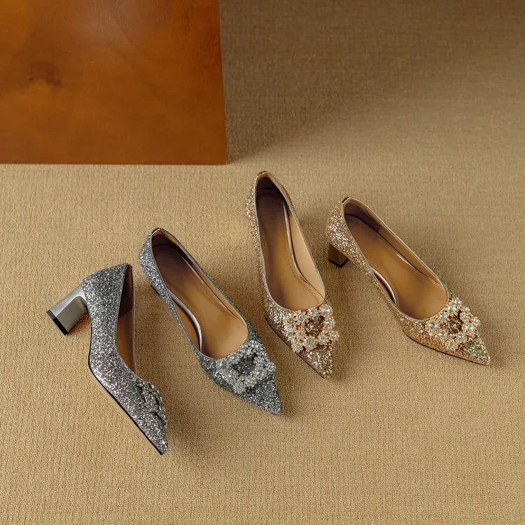 Sparkly High Heels for Evening Wear