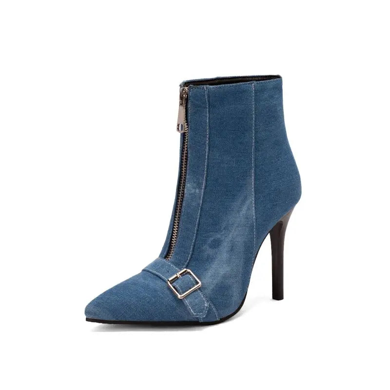 Stylish Blue Jeans Ankle Boot