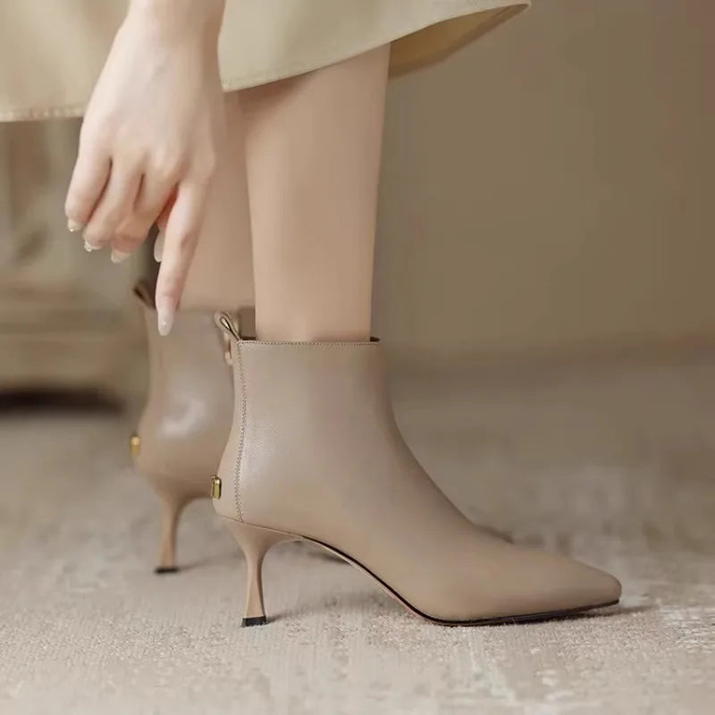 Fuzzy Cat Ankle Boots