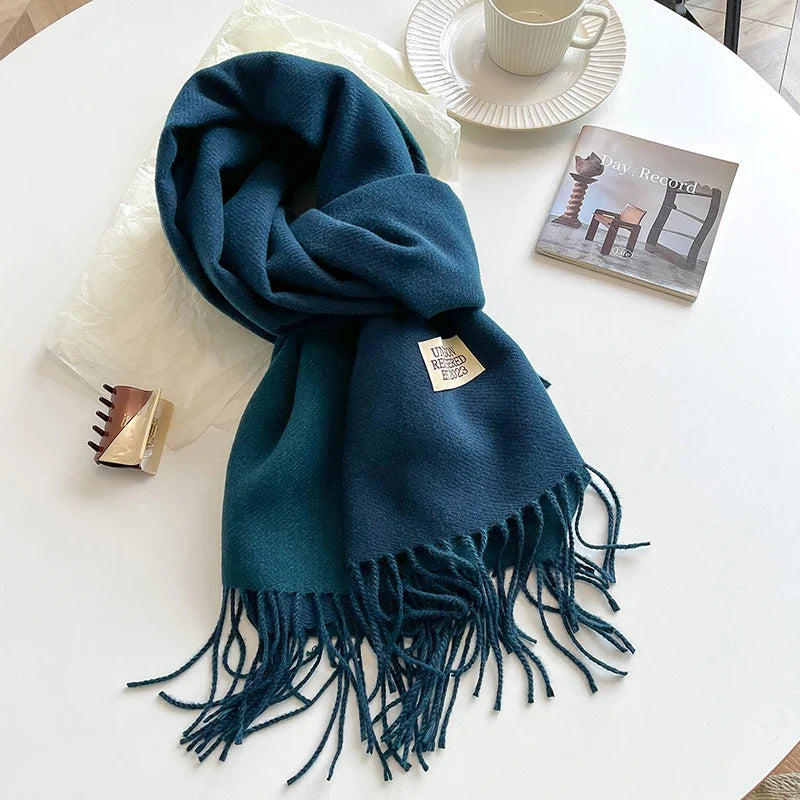 Plush Double Layer Fringe Scarf