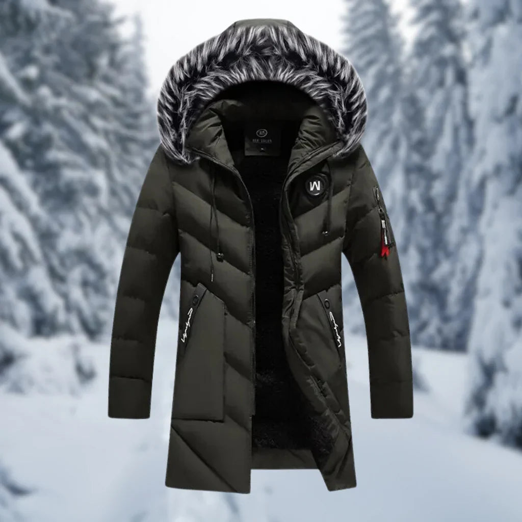 Warm Padded Mens Parka Jacket with Hood