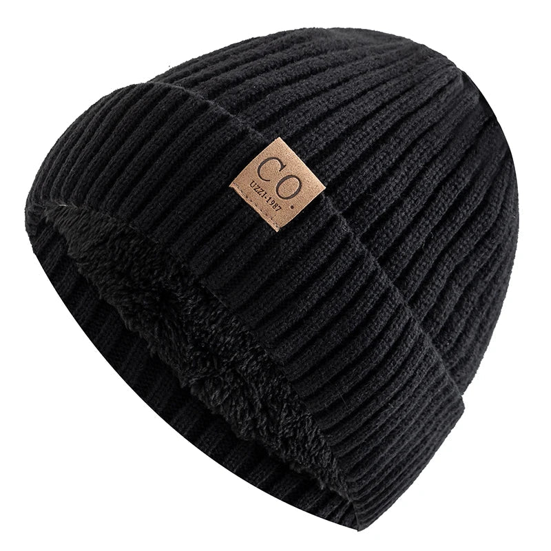 Warm Ribbed Fleece Lined Beanie Hat