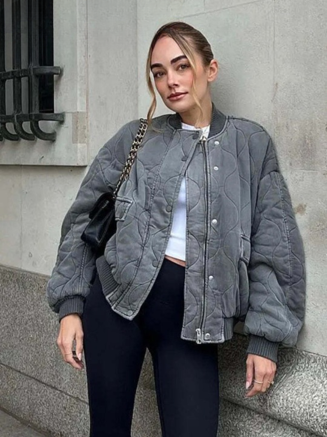 Casual Women's Quilted Bomber Jacket - Nocini