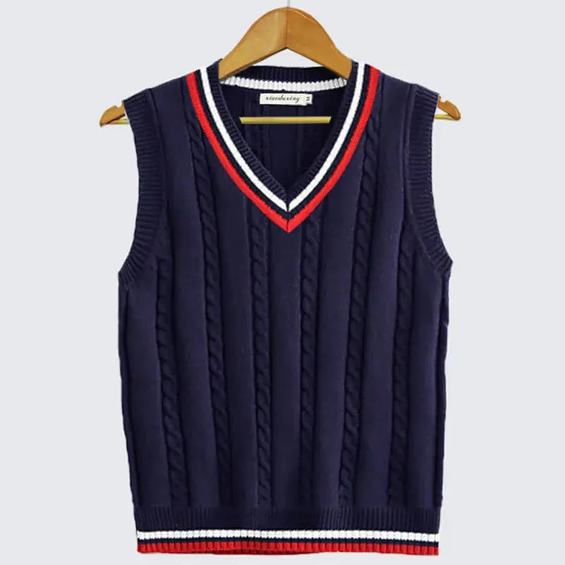 Warm Crew Neck Knit Sweater Vest for Men