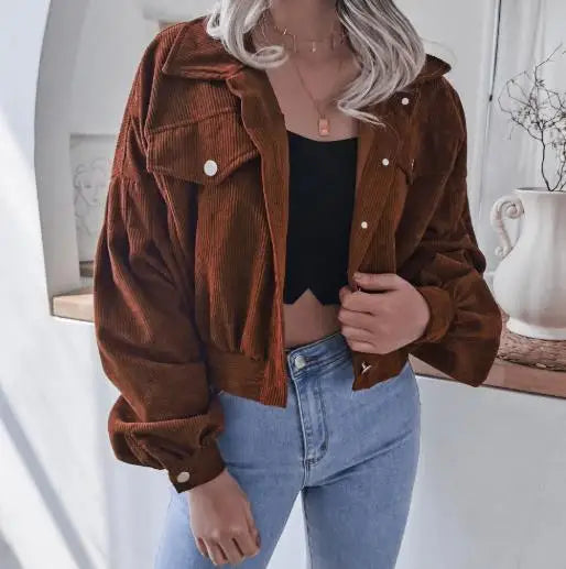 Rugged Corduroy Denim Short Jacket