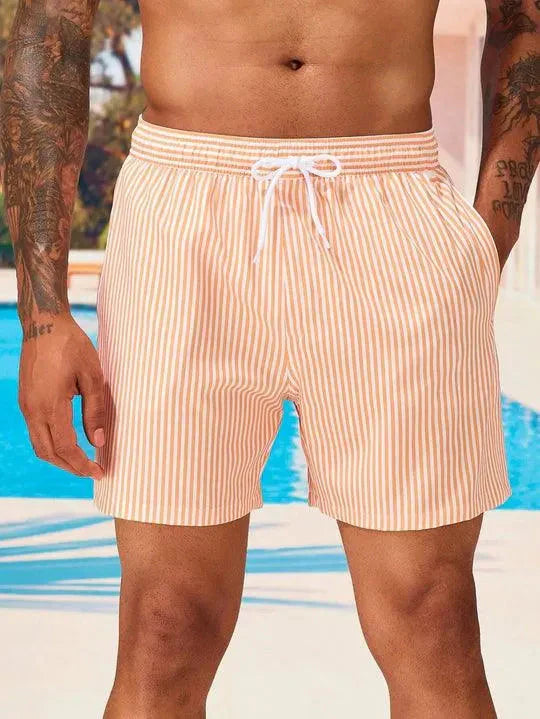 Comfortable Men's Beach Shorts Quick Dry Adjustable Waist