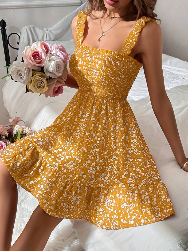 Summer Floral Sleeveless Women's Dress - Nocini
