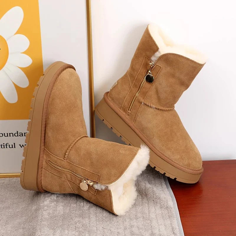 Warm Waterproof Mid Calf Snow Boots