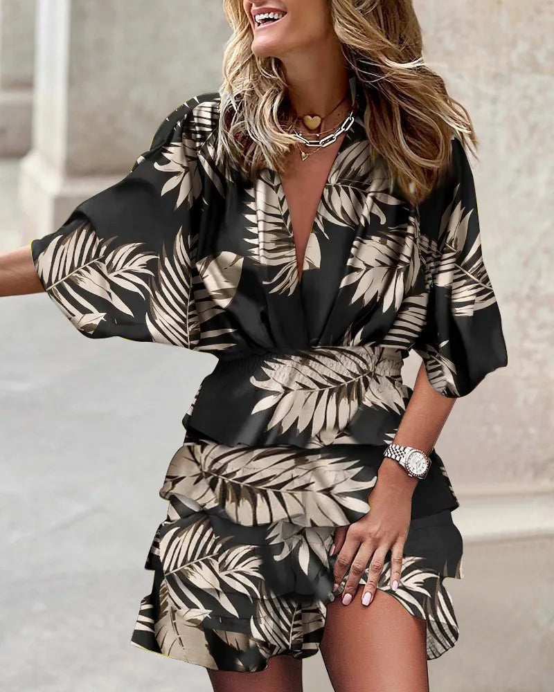 Pretty Floral Tiered Maxi Wrap Dress
