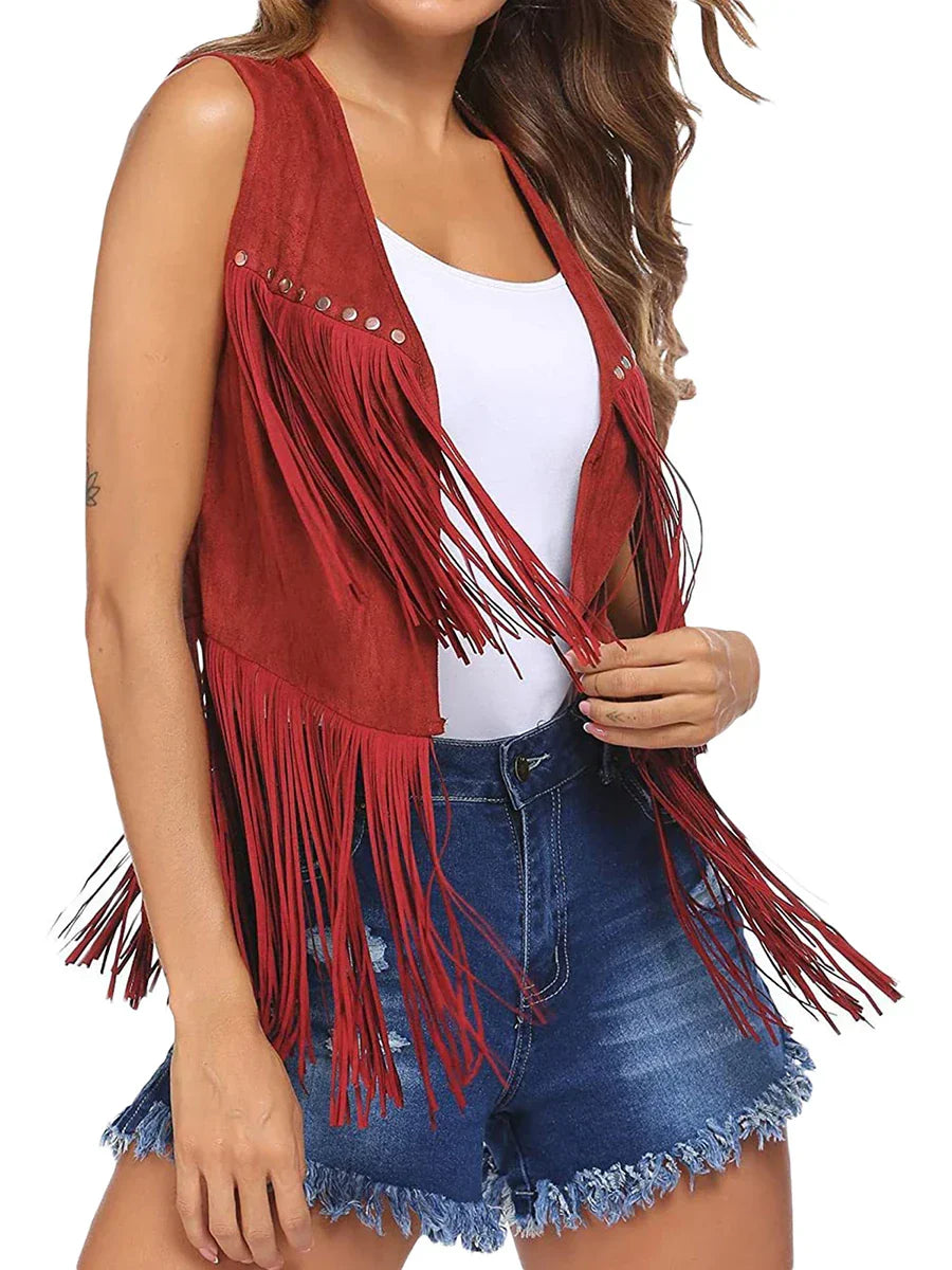 Classic Fringed Leather Waistcoat