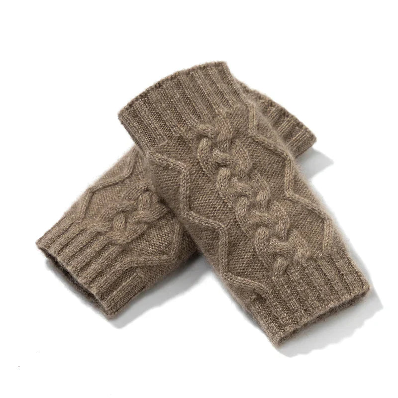 Warm Cable Knit Fingerless Gloves