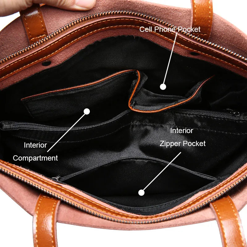 Classic Faux Leather Large Shopper Bag