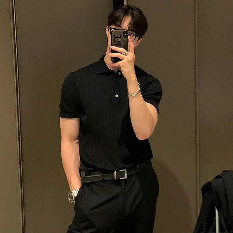 Men's Slim Fit Polo Shirt Soft Short Sleeve Tee