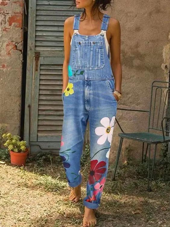 Women's Casual Denim Romper