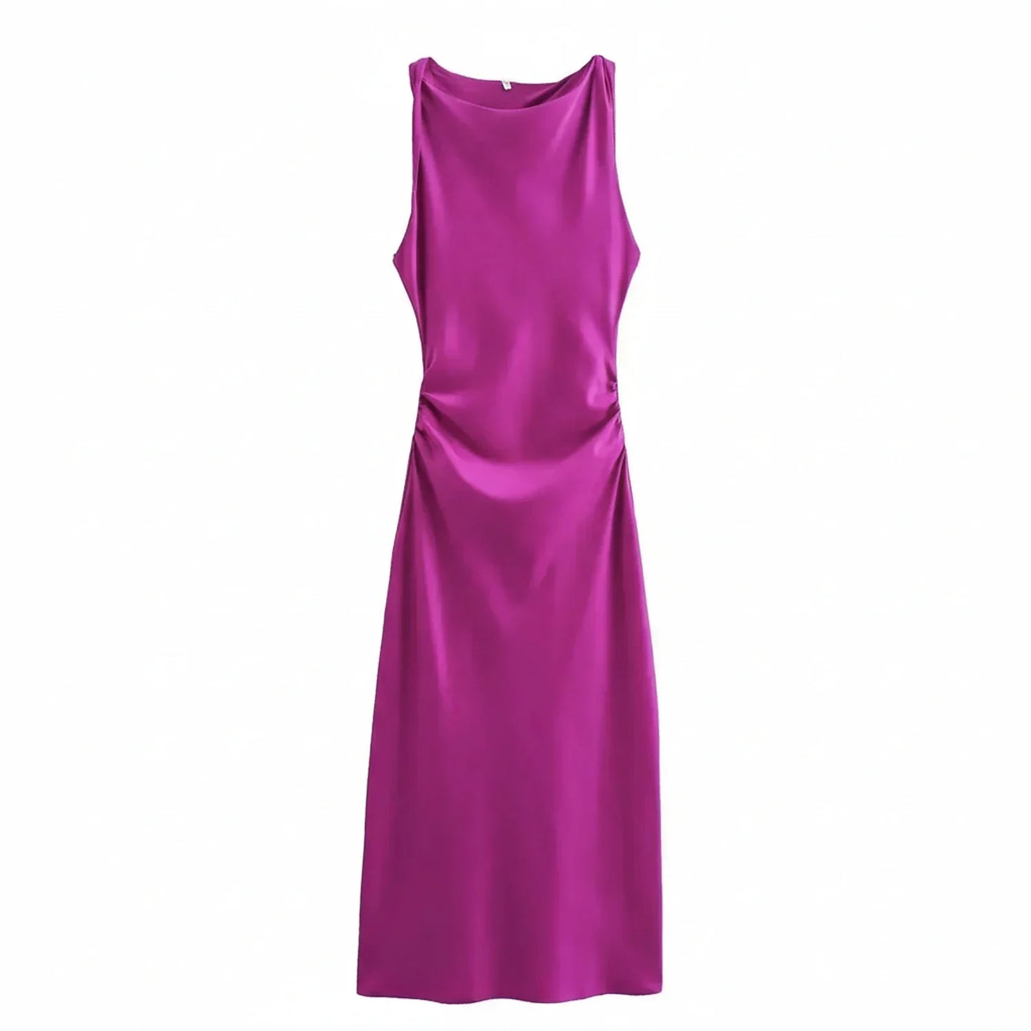 Fitted Strapless Waist Midi Women's Dress