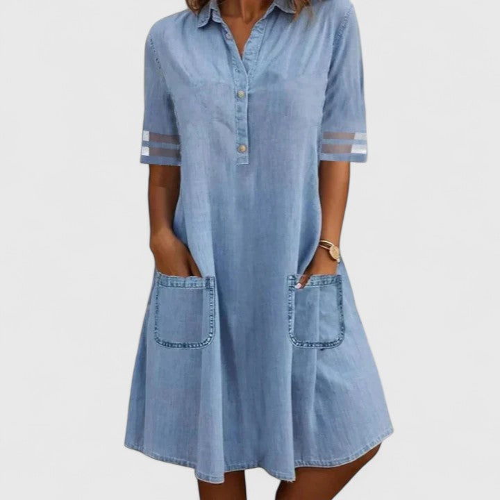 Slimming Fit Women's Jean Dress - Olytrend