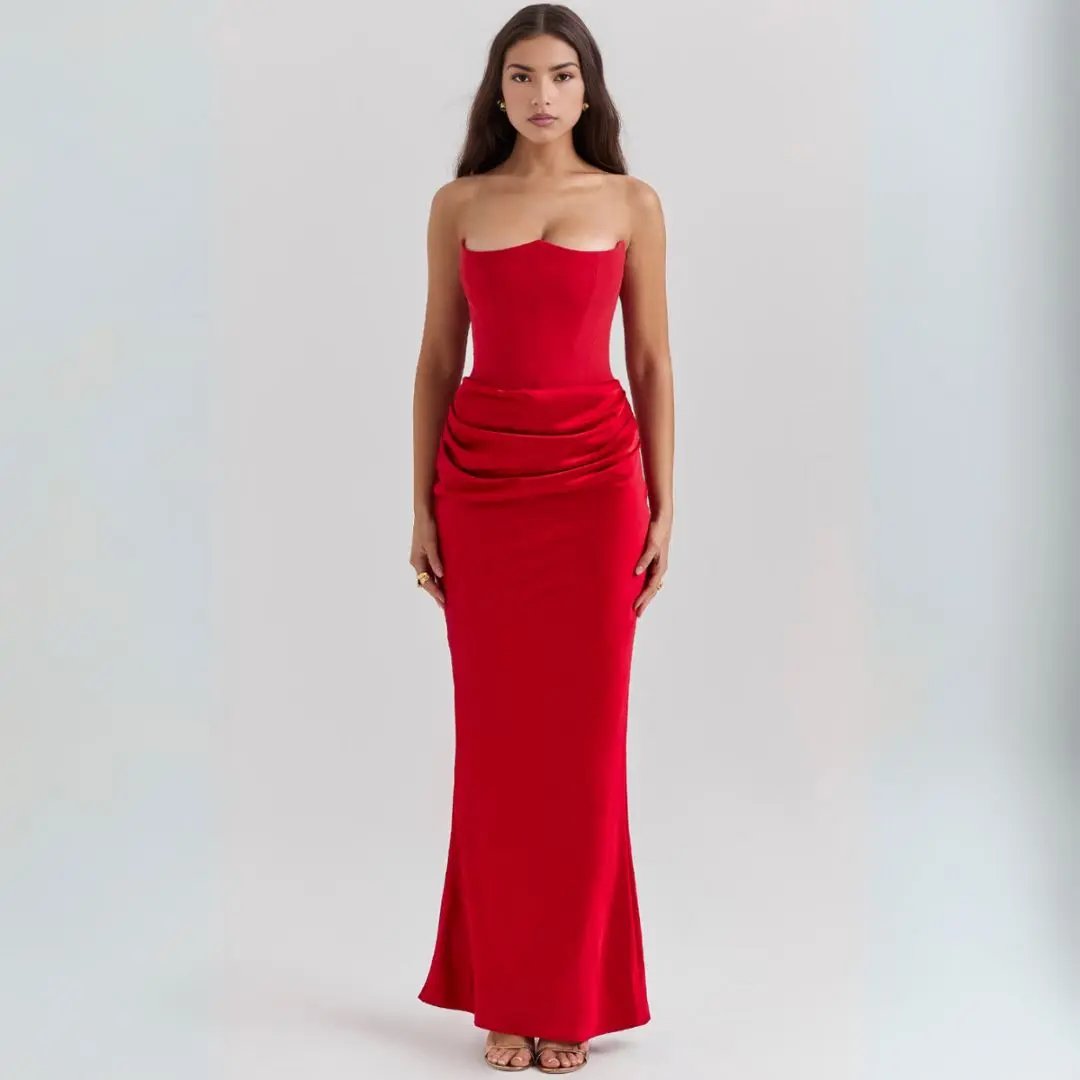 Sleeveless Corset Floor Length Dress for Women