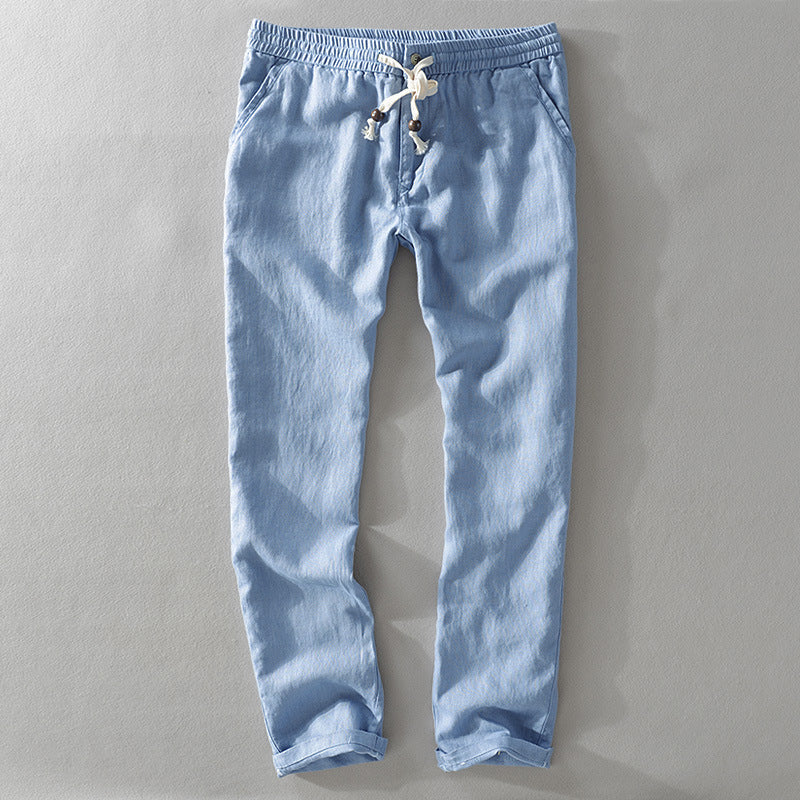 Comfortable Mens Casual Pants Elastic Waist Full Length