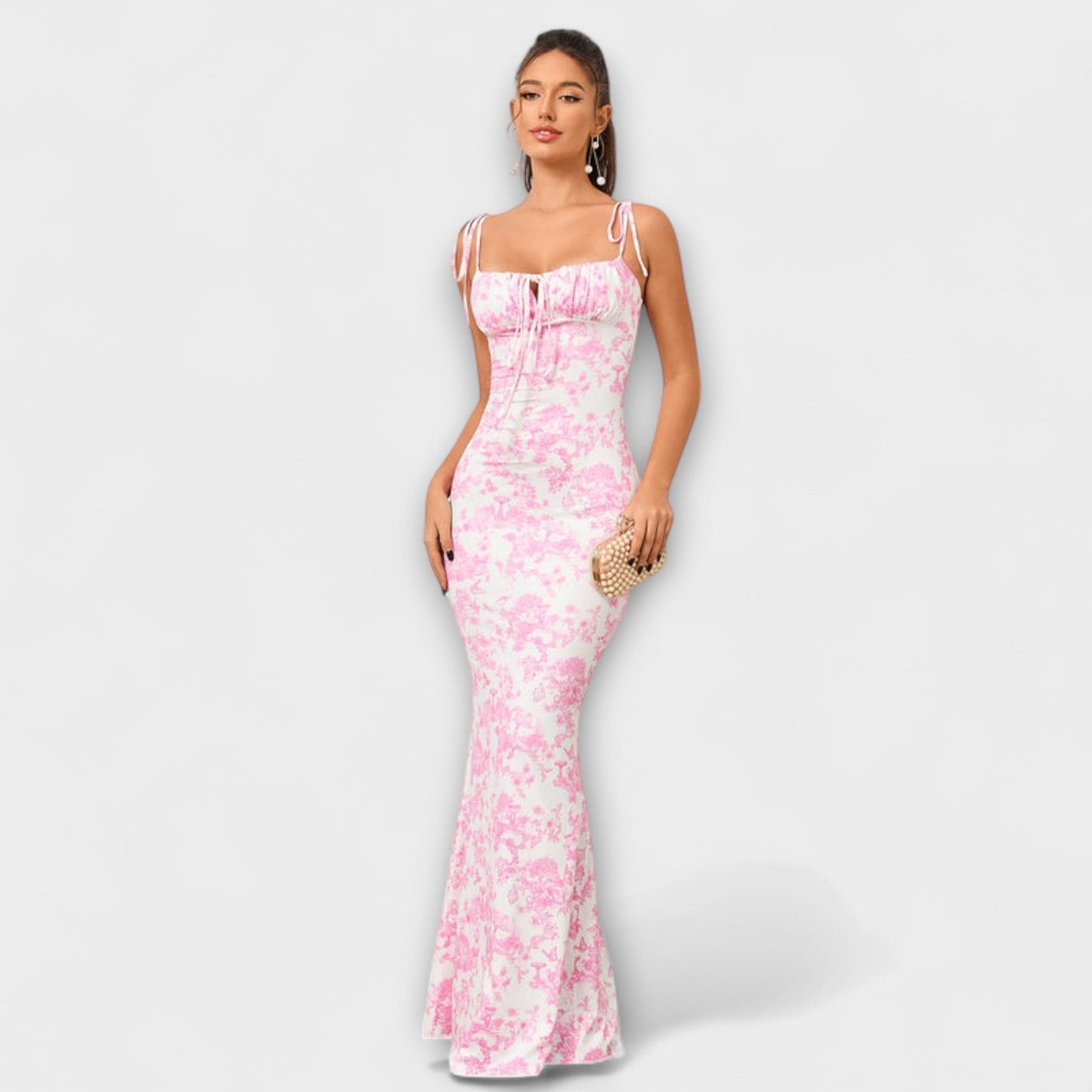 Elegant Flower Pattern Party Dress