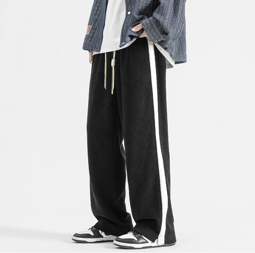 Comfortable Corduroy Jogger Pants with Side Stripes
