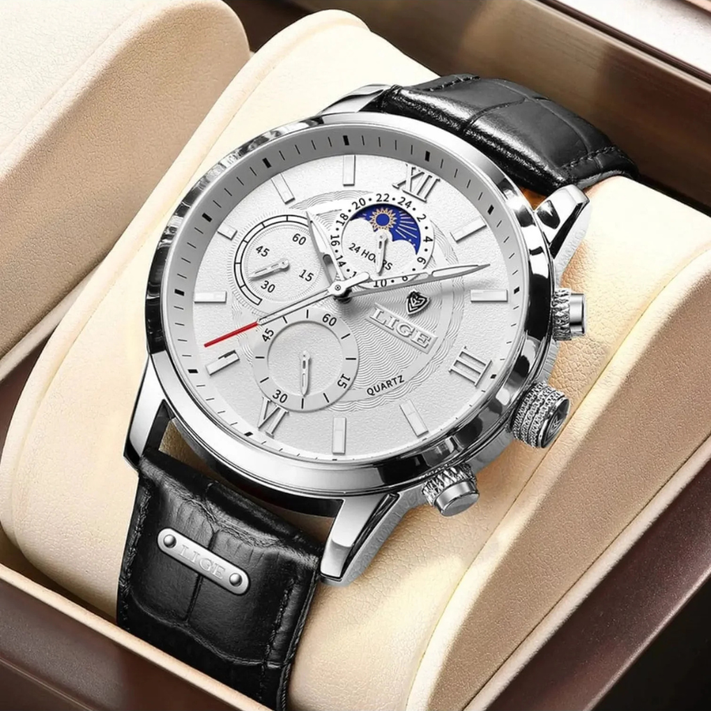 Slim Men's Leather Watch