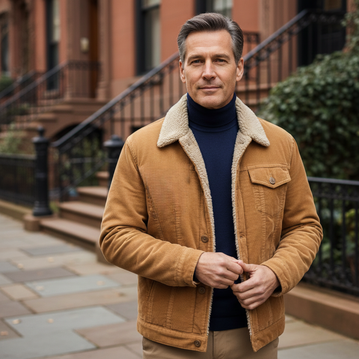 Rugged Men's Corduroy Insulated Parka Coat