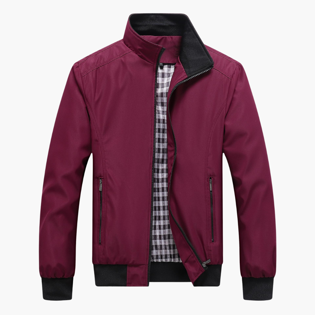 Men's Zip Up Bomber Jacket with Side Pockets