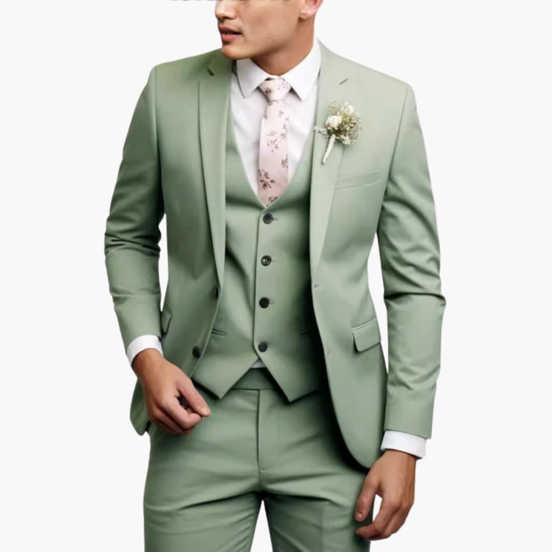 Classic Three Piece Suit with Jacket and Pants - Olytrend
