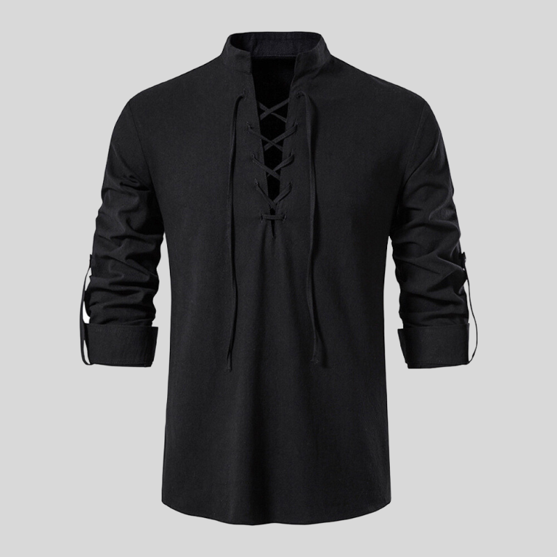 Casual V Neck Long Sleeve Shirt