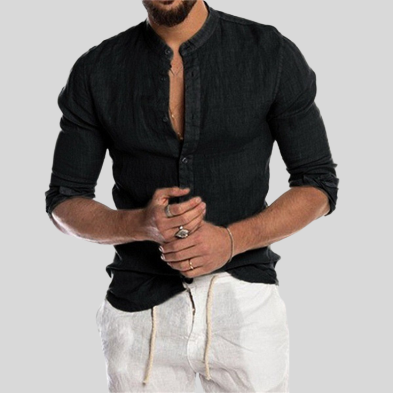 Comfortable Linen Casual Men's Long Sleeve Shirt