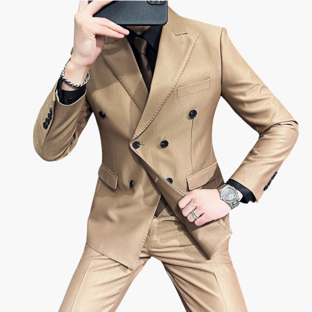 Men's Slim Fit Two Piece Business Suit - Olytrend