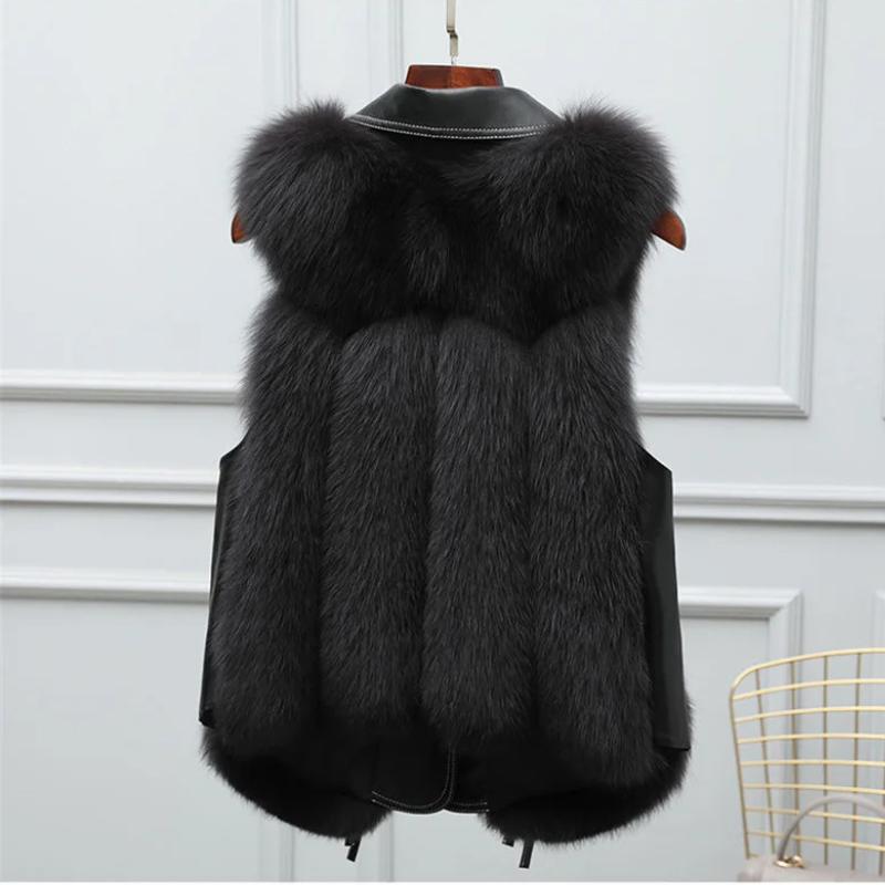 Classic Fit Fur Trim Gilet Jacket